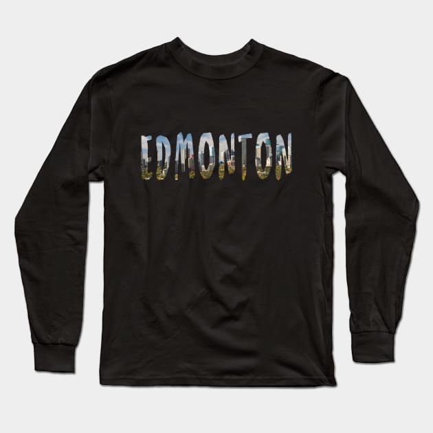 Edmonton City Skyline Long Sleeve T-Shirt by swiftscuba